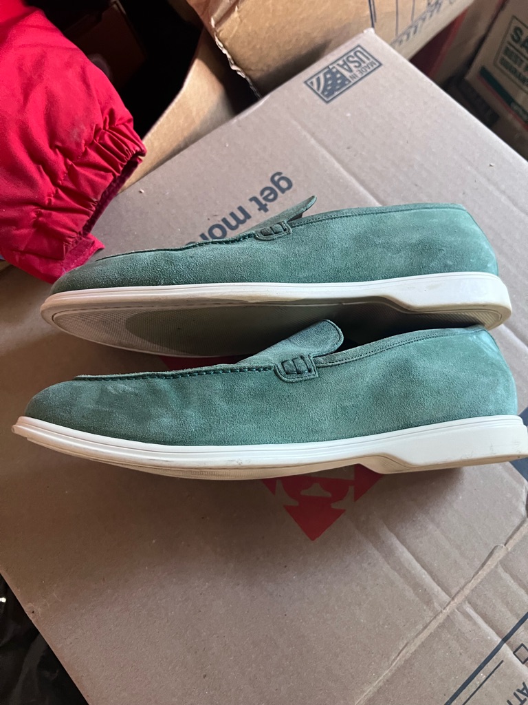 To Boot Teal Suede Slip-On Loafers